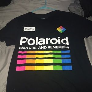 A black Polaroid shirt